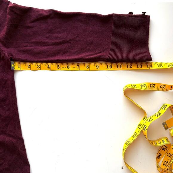 Evolution by Cyrus Sweater, Maroon Cardigan, Button Accents, Size S - Picture 7 of 9